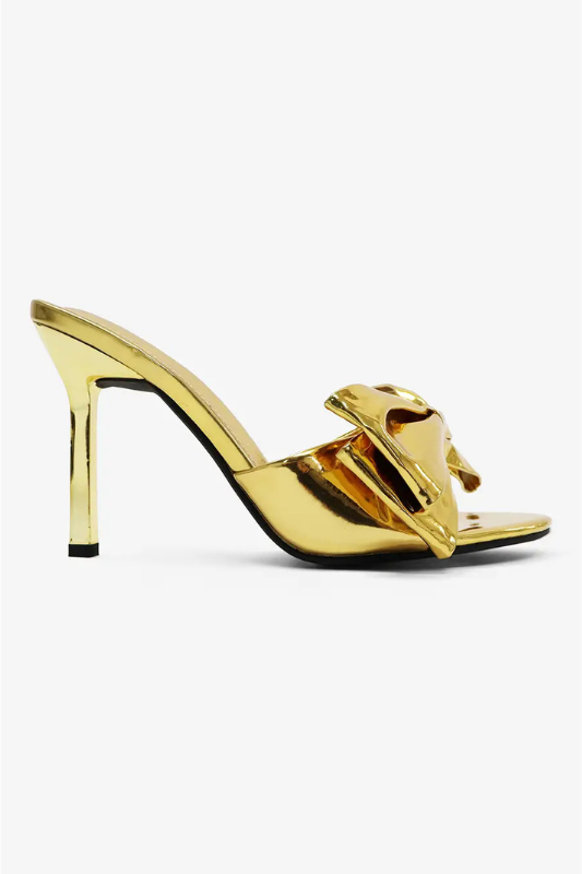 Fallon Metallic Mules- Gold